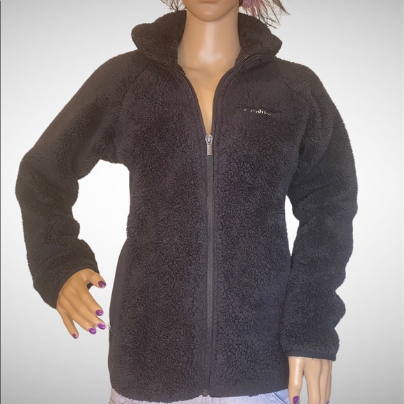 Women's Columbia Fast Beauty Black Plush Fleece Soft Full Zip Jacket Small VGC - Picture 2 of 6